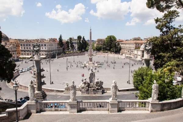 aerial view of Piazza del Popolo