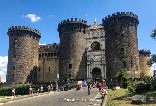 Castle in Naples with round towers