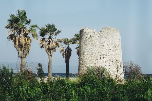 tower ruins at Poetto beach