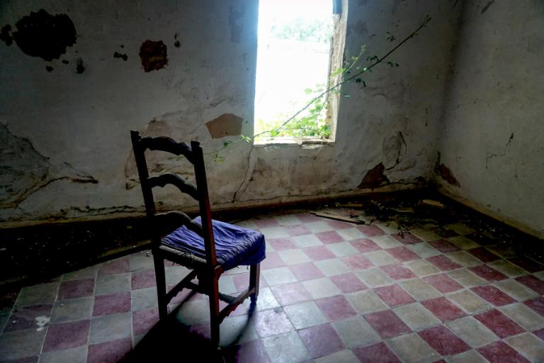 A chair in abandoned house