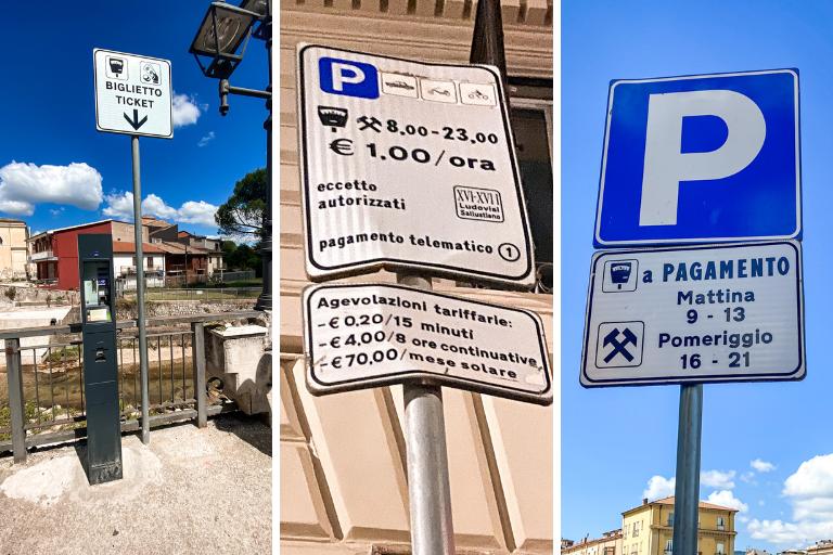Parking signage in Italy
