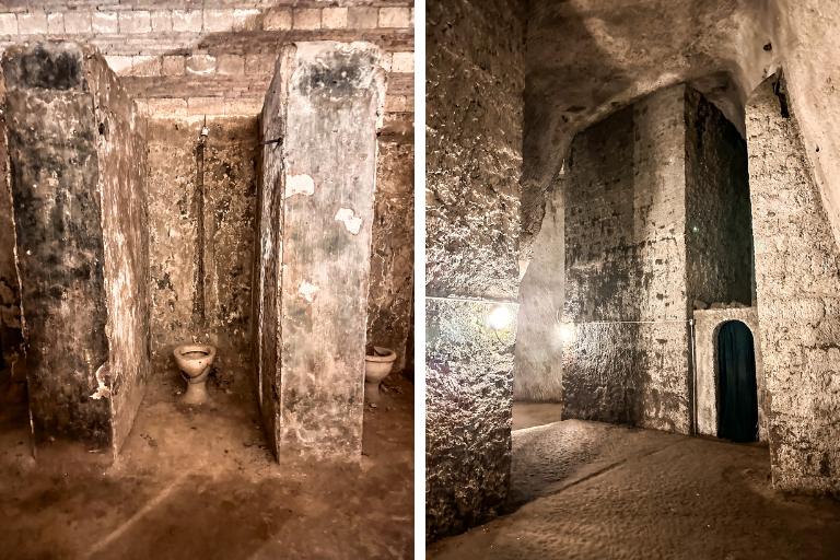 toiles in bomb shelters