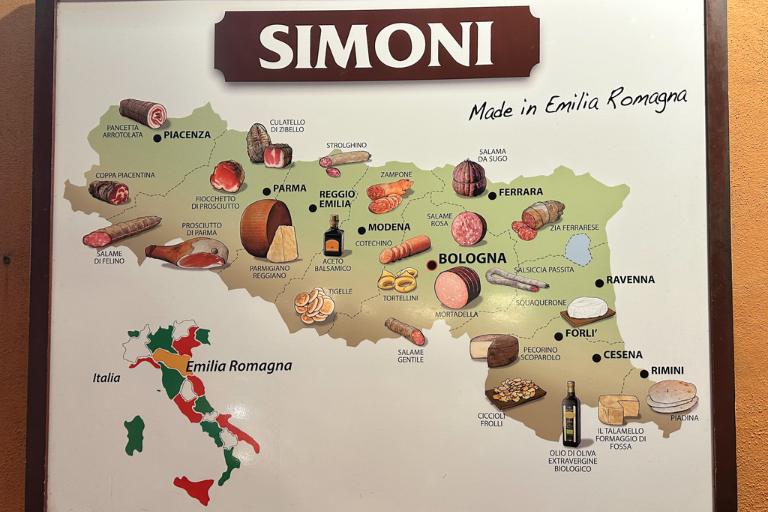 food map of emilia romana region