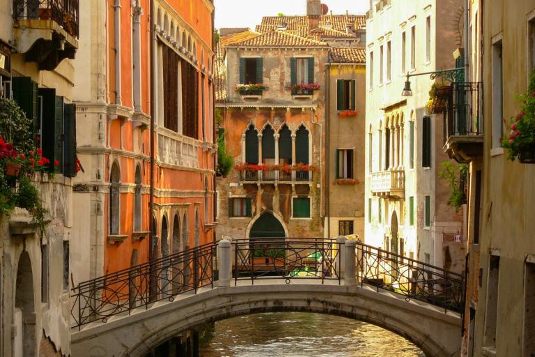 bridge over a canal in venice