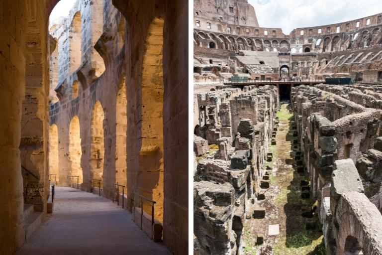 a colosseum and a walkway